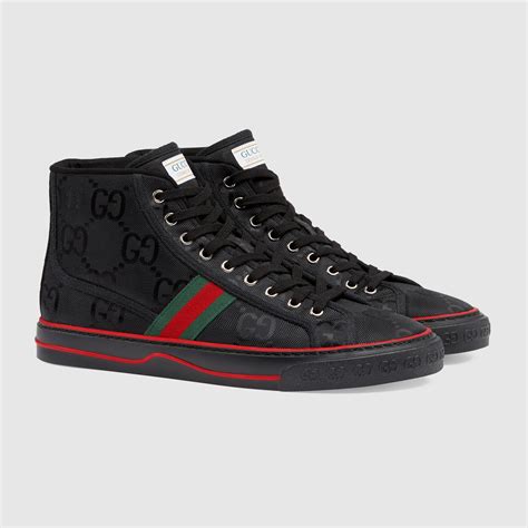 gucci mens high tops|black gucci high top men's.